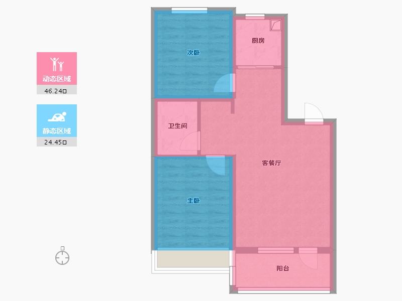 吉林省-四平市-龙府御桂园-72.00-户型库-动静分区