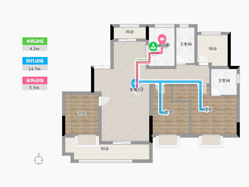 湖南省-长沙市-宁城府-114.89-户型库-动静线