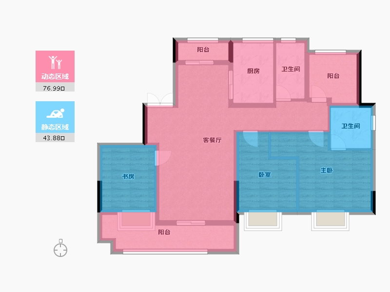 湖南省-长沙市-宁城府-114.89-户型库-动静分区