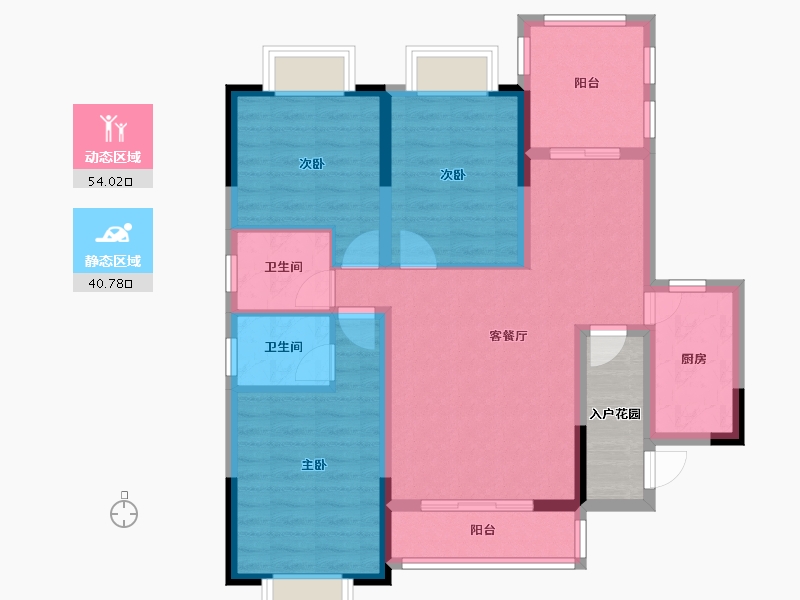 湖北省-十堰市-国际绿松石城-94.54-户型库-动静分区