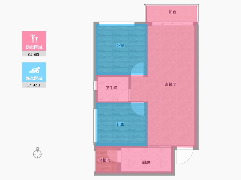 四川省-成都市-锦绣世家-51.95-户型库-动静分区