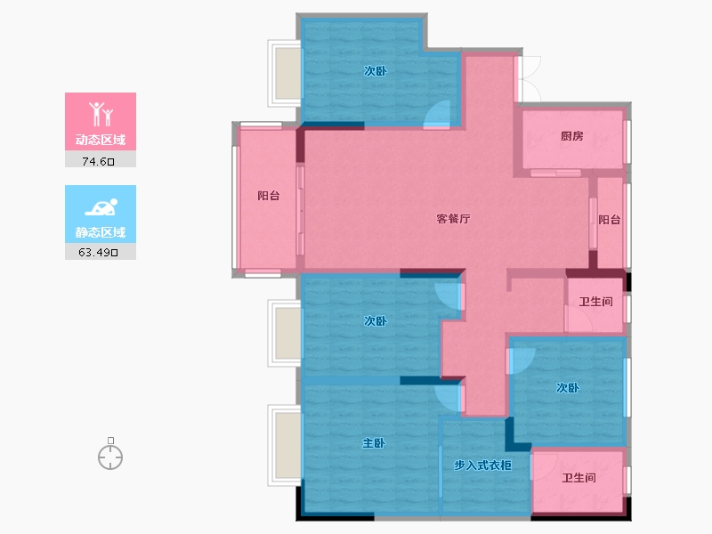 河南省-郑州市-万达公园里-122.91-户型库-动静分区