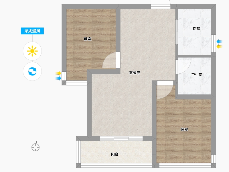 四川省-成都市-悦湖菁领汇-54.75-户型库-采光通风