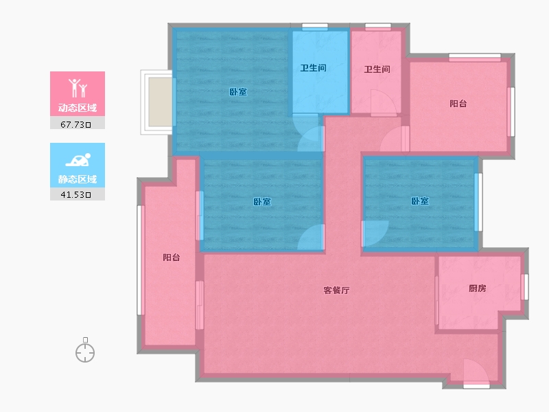 广东省-惠州市-东江公元-96.34-户型库-动静分区