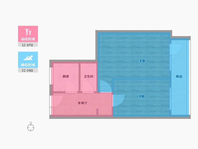 北京-北京市-胡家园社区-东区-45.60-户型库-动静分区