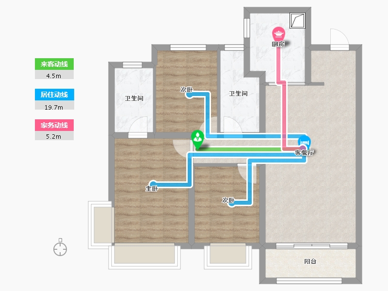 河北省-石家庄市-龙湖天璞-97.60-户型库-动静线