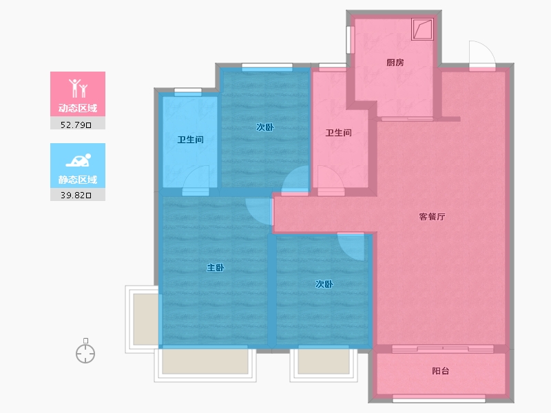 河北省-石家庄市-龙湖天璞-97.60-户型库-动静分区