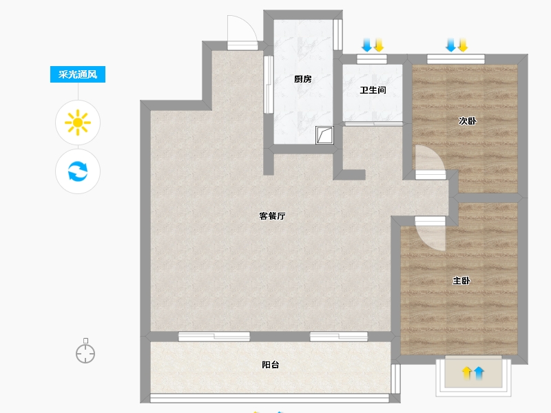 陕西省-咸阳市-中华世纪城-86.02-户型库-采光通风