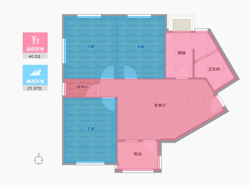 河北省-石家庄市-联盟小区-70.90-户型库-动静分区