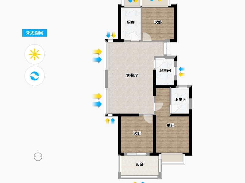 贵州省-安顺市-万博学府-92.00-户型库-采光通风