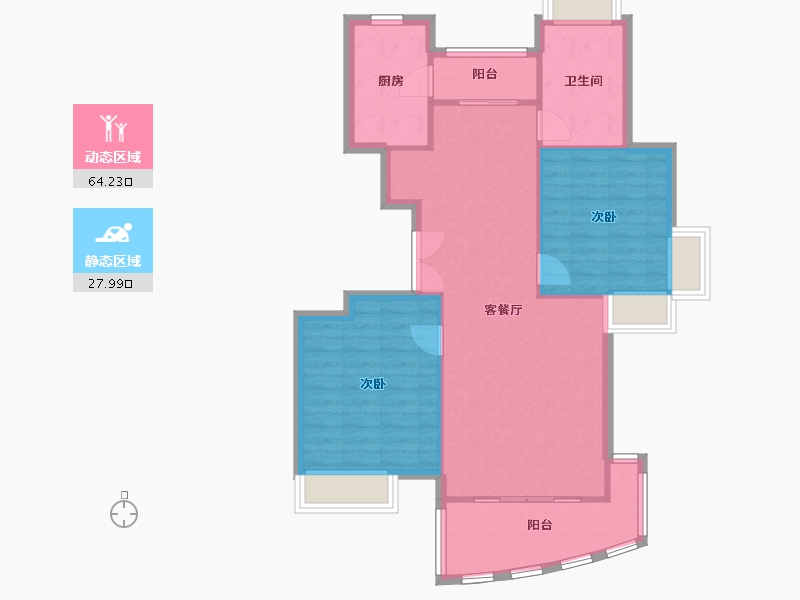 上海-上海市-三春汇秀苑-84.10-户型库-动静分区