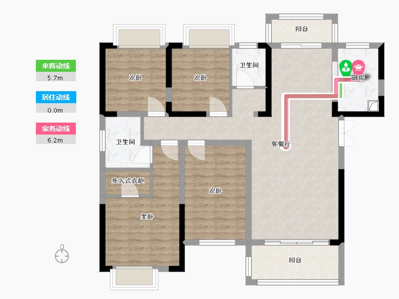 湖南省-长沙市-国欣向荣府-111.88-户型库-动静线