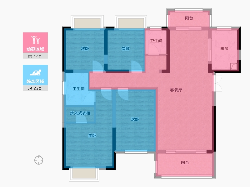 湖南省-长沙市-国欣向荣府-111.88-户型库-动静分区