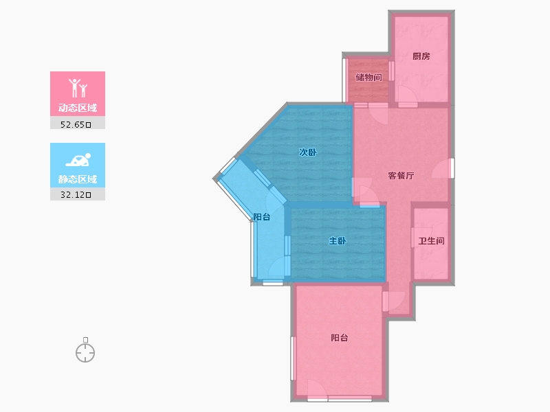 北京-北京市-和平里-六区-59.20-户型库-动静分区