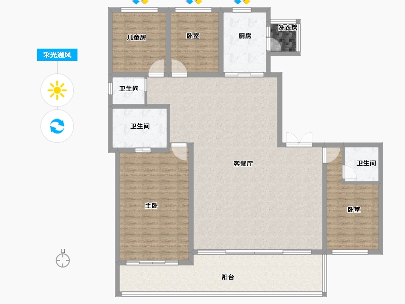 四川省-成都市-锦江赋-165.75-户型库-采光通风