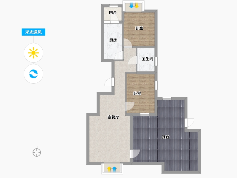 黑龙江省-哈尔滨市-碧桂园华美上城-65.60-户型库-采光通风