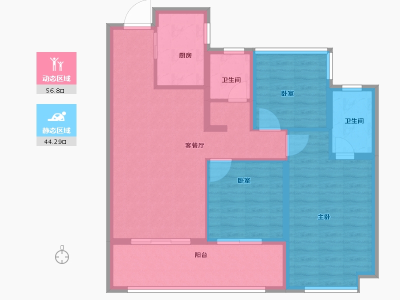 安徽省-合肥市-招商保利臻悦-90.75-户型库-动静分区