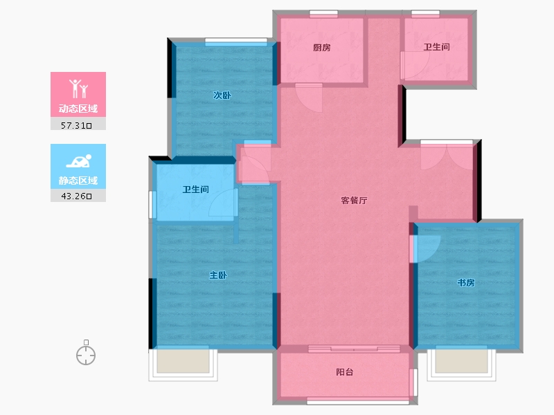 山东省-济南市-东城俪景-89.60-户型库-动静分区