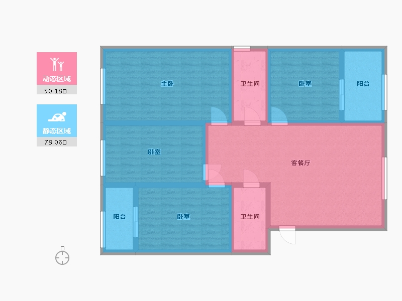 山西省-阳泉市-桃源新居-116.00-户型库-动静分区