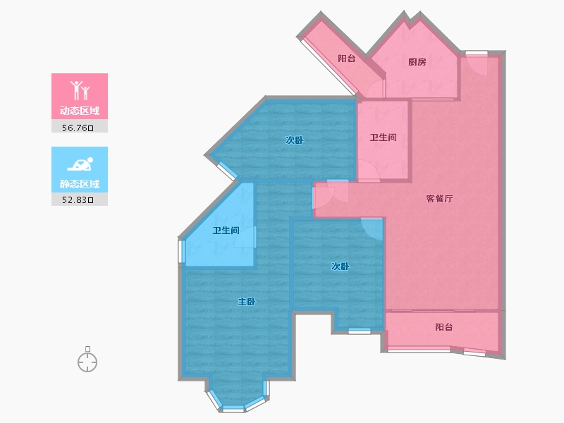 福建省-泉州市-万盛凤凰城1期-99.18-户型库-动静分区