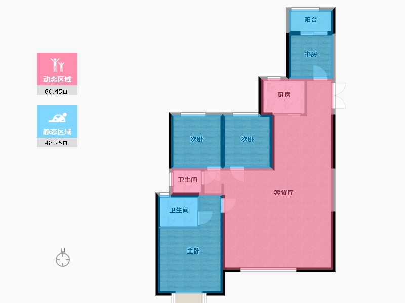 陕西省-西安市-翠景台-一期-113.60-户型库-动静分区