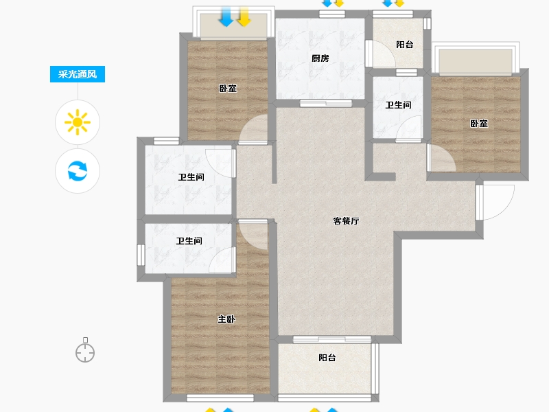 四川省-成都市-保利云上-92.25-户型库-采光通风