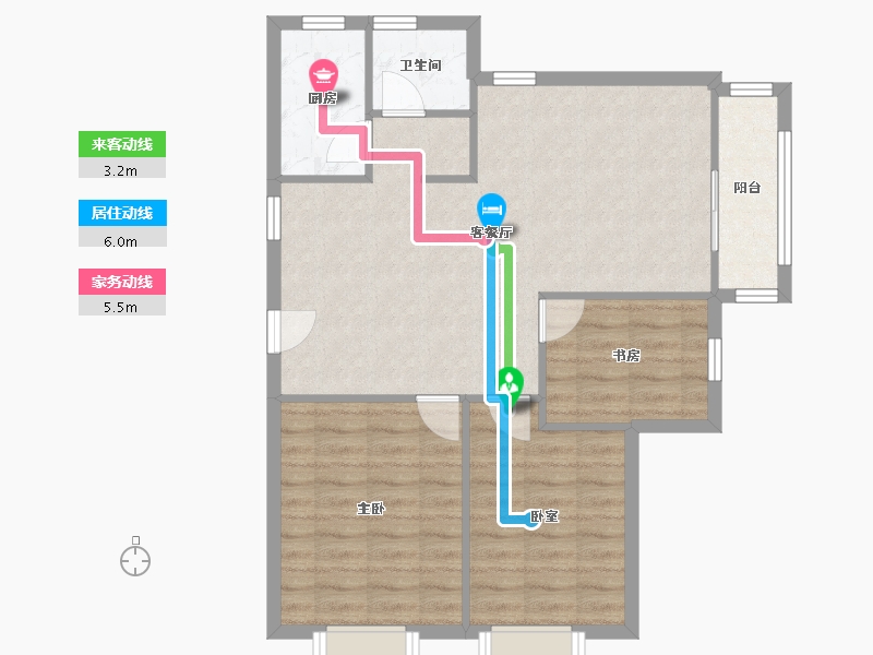 安徽省-合肥市-龙凤嘉园(潜山北路)-89.15-户型库-动静线