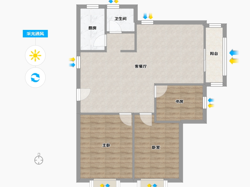 安徽省-合肥市-龙凤嘉园(潜山北路)-89.15-户型库-采光通风