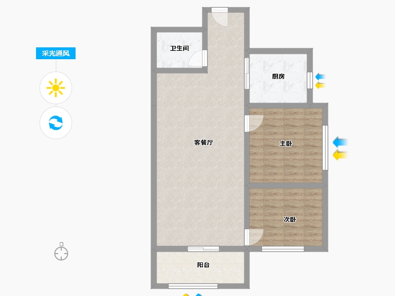 河北省-邯郸市-银泰祥苑-79.98-户型库-采光通风