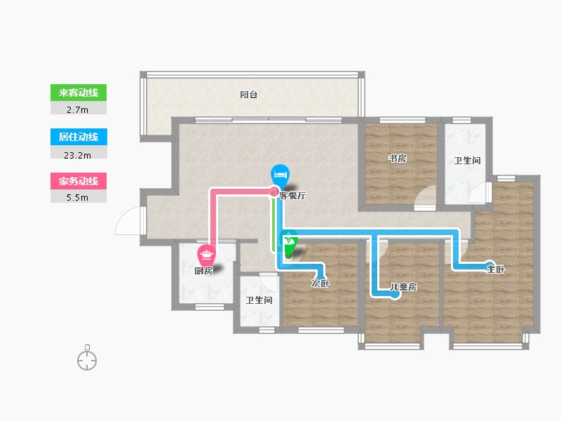 四川省-成都市-星河WORLD公园贰号-105.76-户型库-动静线