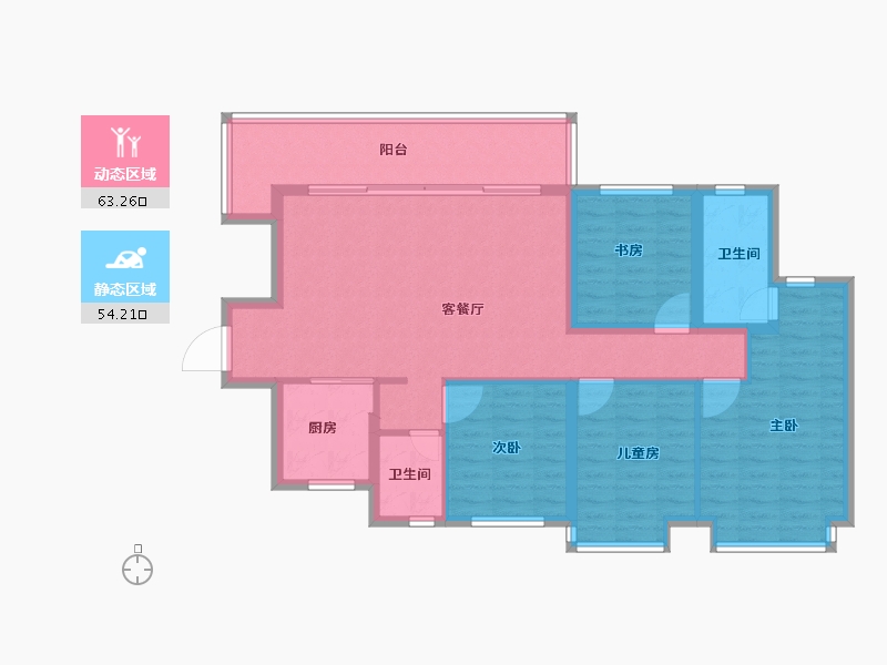 四川省-成都市-星河WORLD公园贰号-105.76-户型库-动静分区