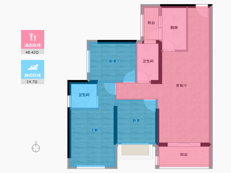 广东省-惠州市-德威花园-73.52-户型库-动静分区