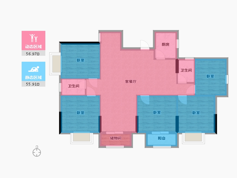 广西壮族自治区-北海市-国际新城-123.20-户型库-动静分区