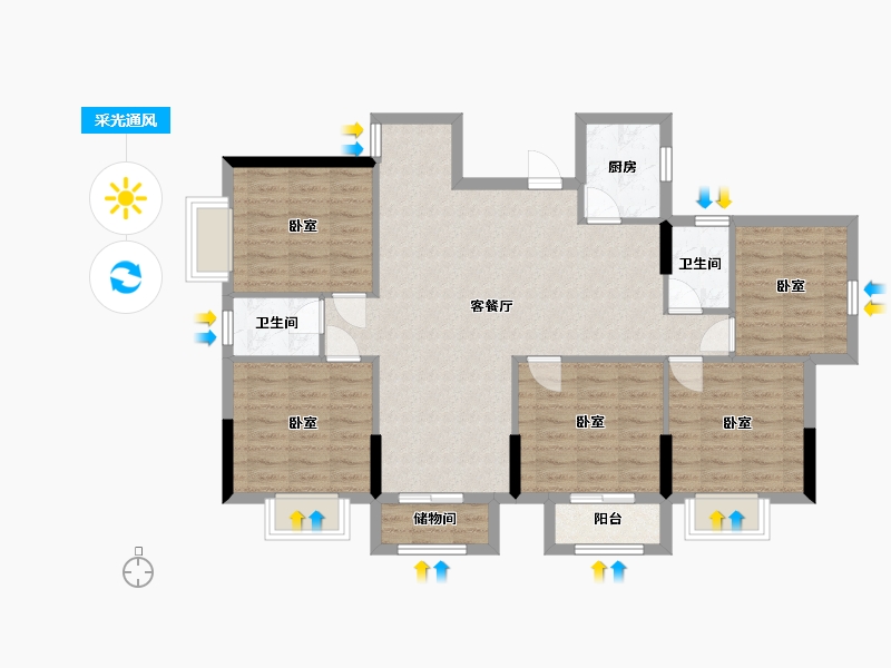 广西壮族自治区-北海市-国际新城-123.20-户型库-采光通风