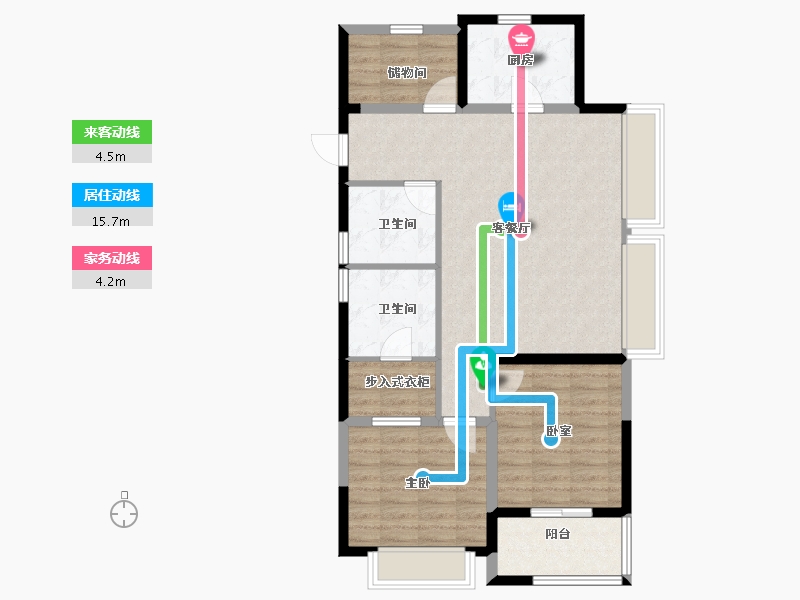 浙江省-宁波市-美的海畔云城-86.30-户型库-动静线