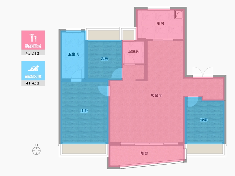 湖北省-武汉市-保利天珺-92.70-户型库-动静分区