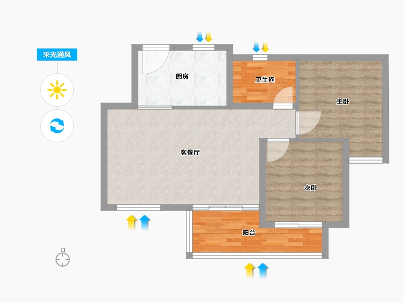 四川省-成都市-青城365南院二期-66.79-户型库-采光通风