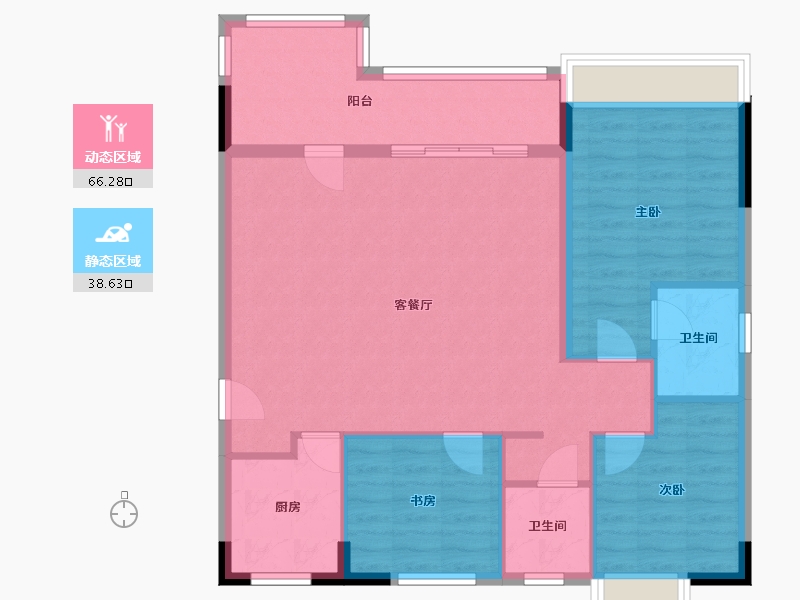 贵州省-遵义市-上景洋川-95.52-户型库-动静分区