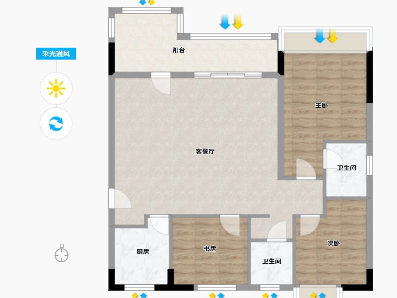 贵州省-遵义市-上景洋川-95.52-户型库-采光通风