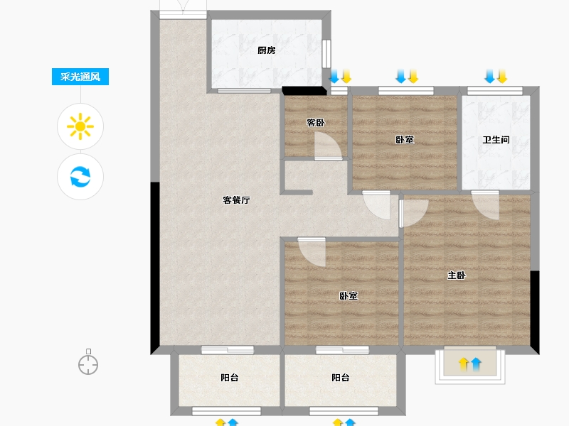 福建省-泉州市-书香学府-92.00-户型库-采光通风