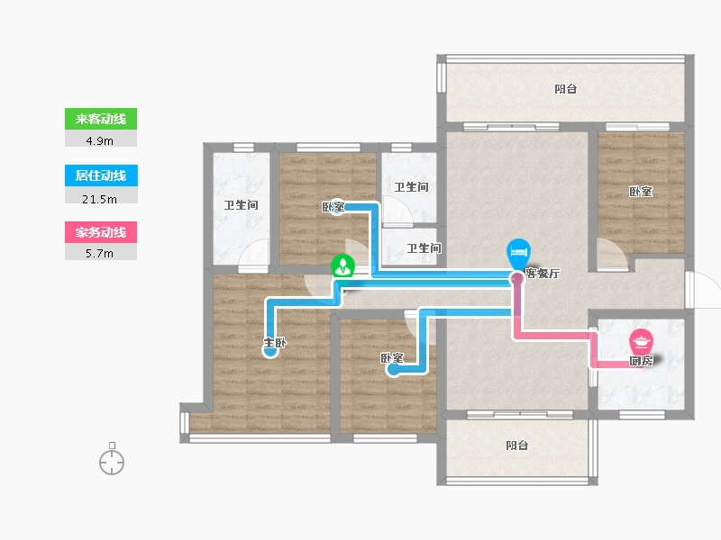 海南省-海口市-大华锦绣海岸-110.00-户型库-动静线