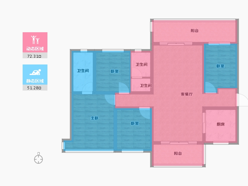 海南省-海口市-大华锦绣海岸-110.00-户型库-动静分区