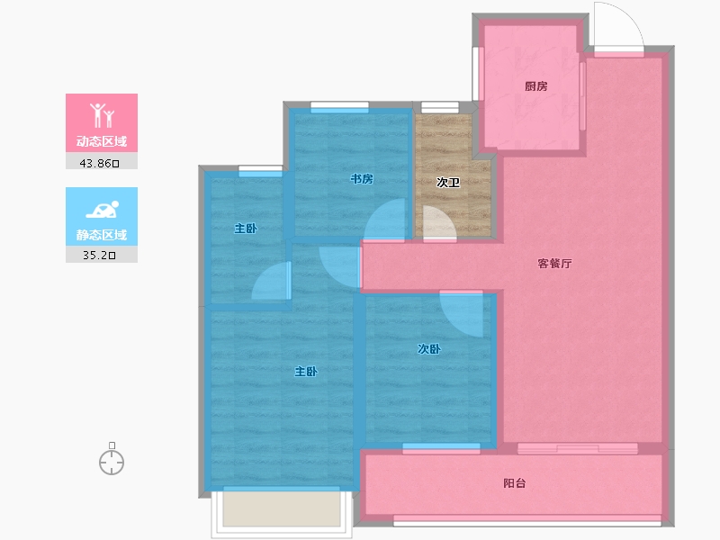 浙江省-杭州市-观奥宸府-74.04-户型库-动静分区