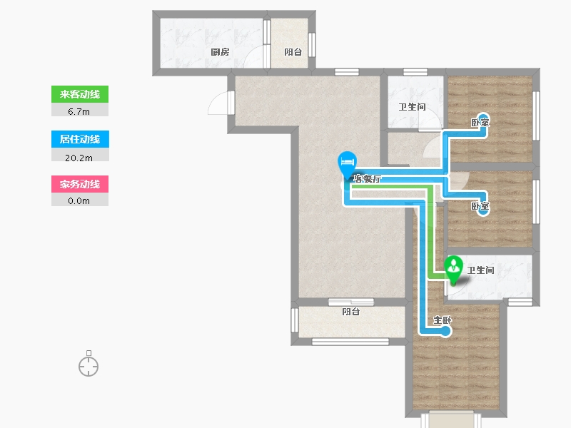 重庆-重庆市-蓝光公园悦湖-79.20-户型库-动静线