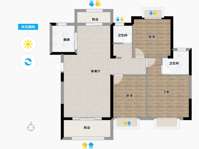 江西省-吉安市-庐陵润景-108.00-户型库-采光通风