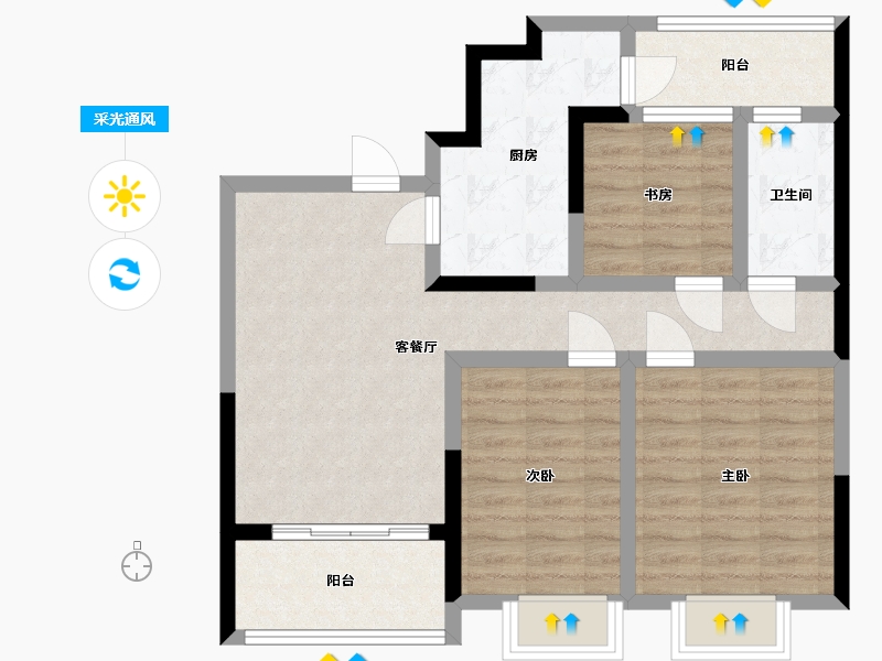 贵州省-贵阳市-观山开磷城-90.00-户型库-采光通风