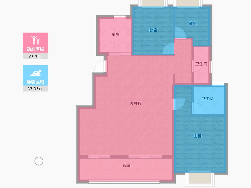 江苏省-南京市-华宇·林湖雅舍-93.60-户型库-动静分区