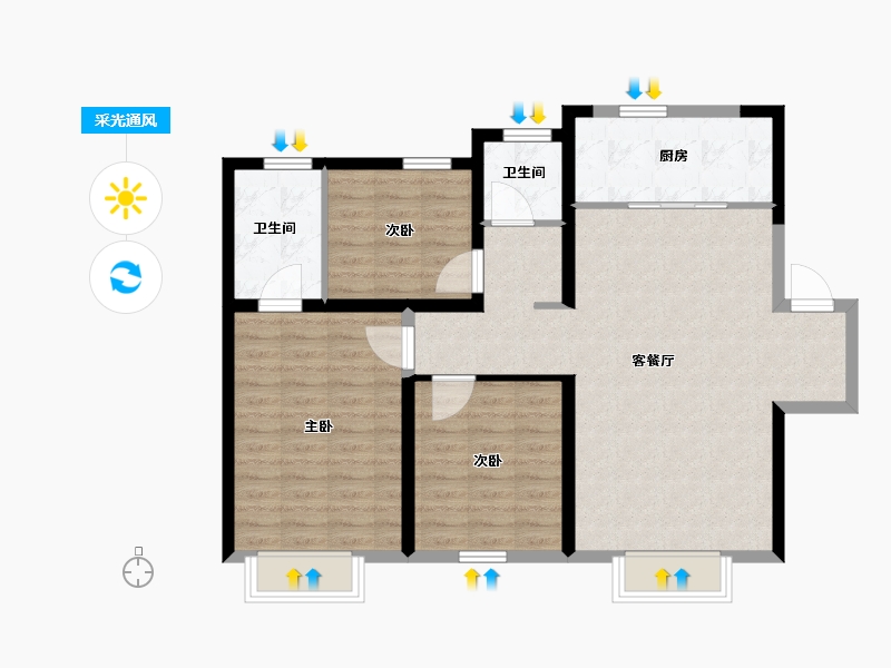 河北省-保定市-保利·堂悦-91.77-户型库-采光通风