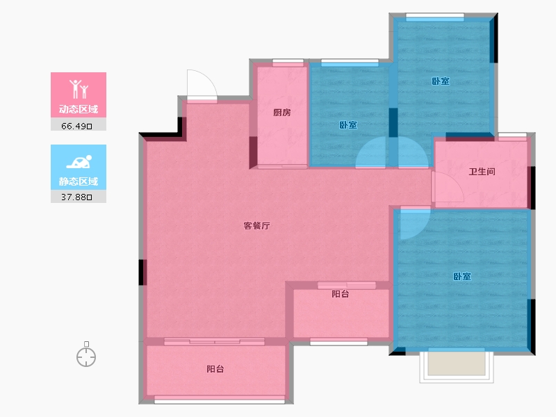 浙江省-湖州市-恒大林溪竹语-94.40-户型库-动静分区