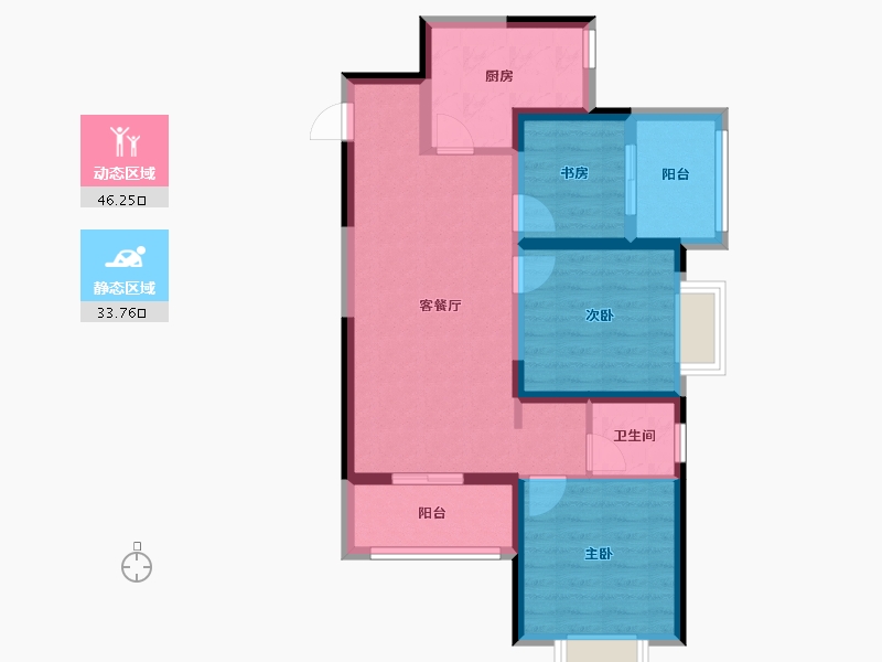 河南省-郑州市-万华城-70.46-户型库-动静分区